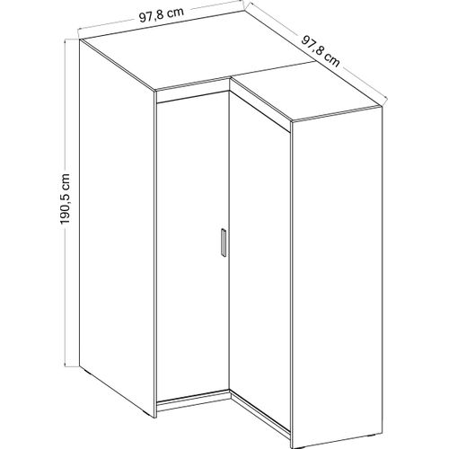 Armoire D’angle 2 Portes Storicos Beige L.97,8 Cm – Design Moderne