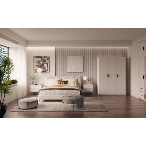 Armoire 3 Portes Storicos Beige L.133 Cm - Design Moderne