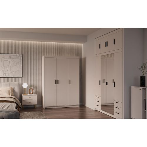 Armoire 3 Portes Storicos Beige L.133 Cm - Design Moderne