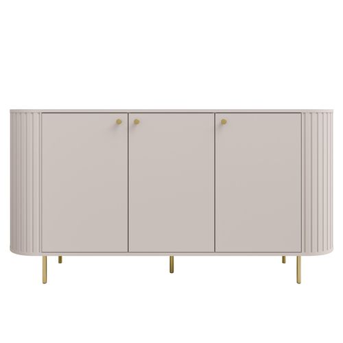 Buffet 3 Portes Avec Côtés Rainurés Beige 164,6 Cm - Halay