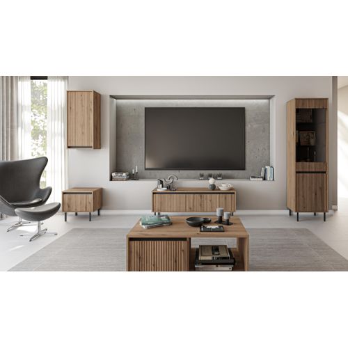 Armoire Murale 1 Porte Avec Façade Rainurée Chêne Evoke 46 Cm - Bodrum