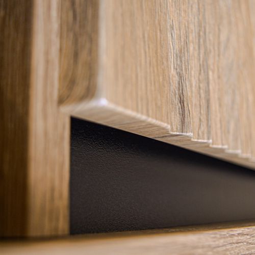 Armoire Murale 1 Porte Avec Façade Rainurée Chêne Evoke 46 Cm - Bodrum