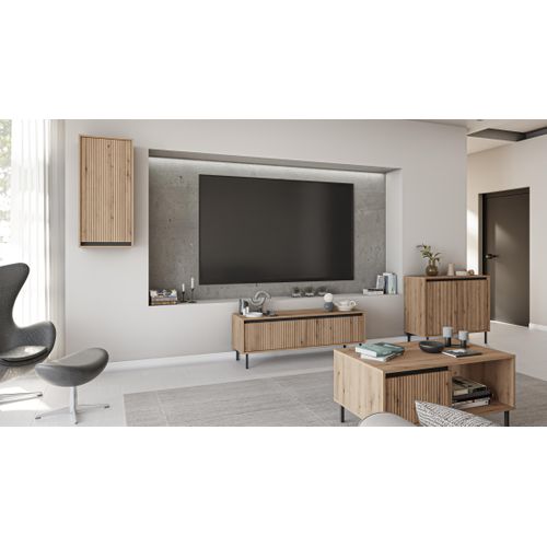 Armoire Murale 1 Porte Avec Façade Rainurée Chêne Evoke 46 Cm - Bodrum