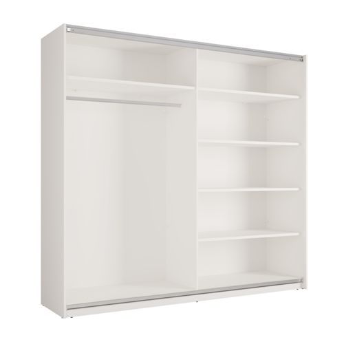 Armoire 2 Portes Coulissantes Avec Miroir Blanc 221 Cm - Lunoria