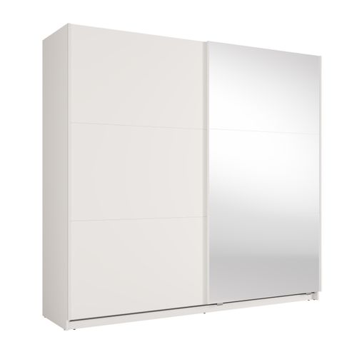Armoire 2 Portes Coulissantes Avec Miroir Blanc 221 Cm - Lunoria