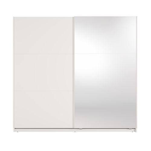 Armoire 2 Portes Coulissantes Avec Miroir Blanc 221 Cm - Lunoria
