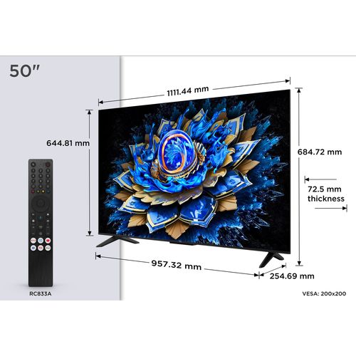 50t69c - TV Qled 50 (127 Cm) - 4k Uhd 3840x2160 - Hdr10+ - Android TV  - 3xhdmi 2.1 - Wifi
