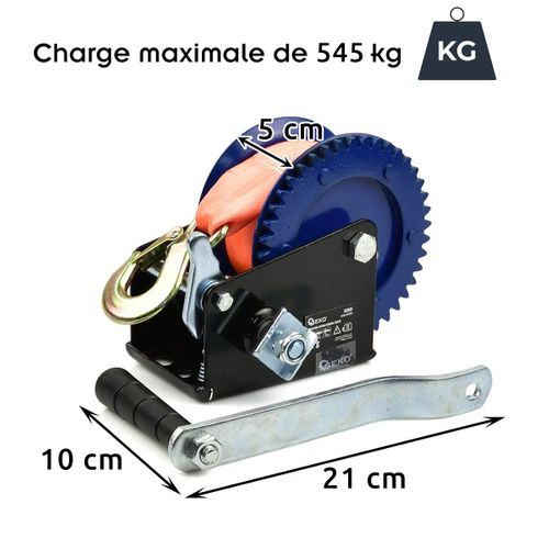 Treuil Manuel à Sangle       7 M - Charge Max 545 Kg