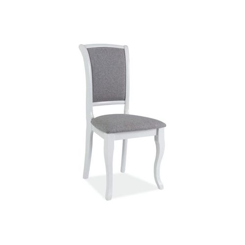 Chaise De Salon - L 45 X P 42 X H 96 Cm - Gris Et Blanc