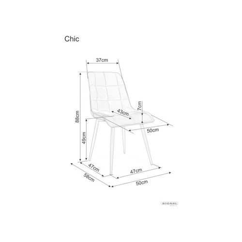 Chaise Chic En Velours Matelassé - Bleu Canard - H 88 Cm