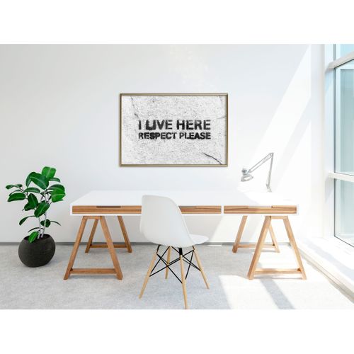 Affiche Murale Encadrée "respect" 90 X 60 Cm Doré