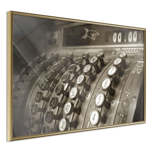 Affiche Murale Encadrée "ka-ching" 30 X 20 Cm Doré