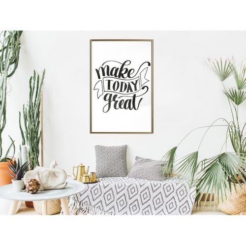 Affiche Murale Encadrée "today V" 40 X 60 Cm Doré