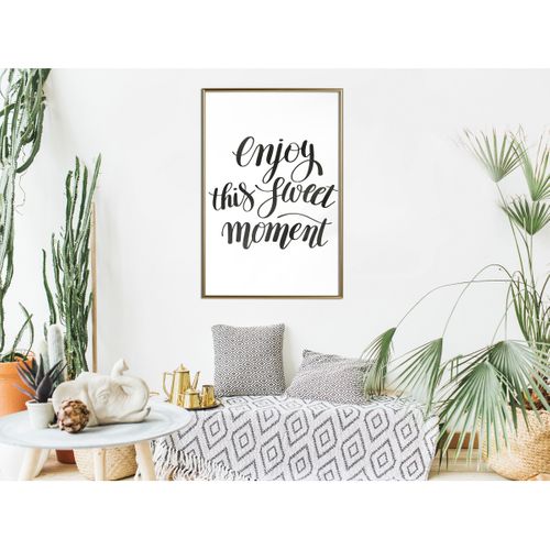Affiche Murale Encadrée "moment" 40 X 60 Cm Doré
