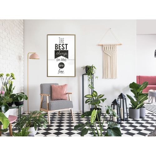 Affiche Murale Encadrée "the Best Things " 40 X 60 Cm Doré