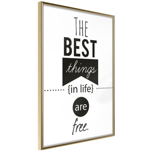 Affiche Murale Encadrée "the Best Things " 40 X 60 Cm Doré