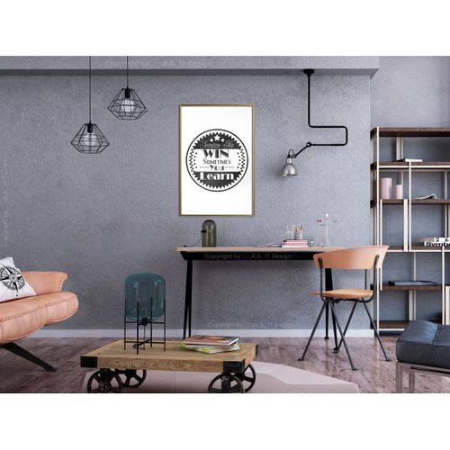 Affiche Murale Encadrée "sometimes" 40 X 60 Cm Doré