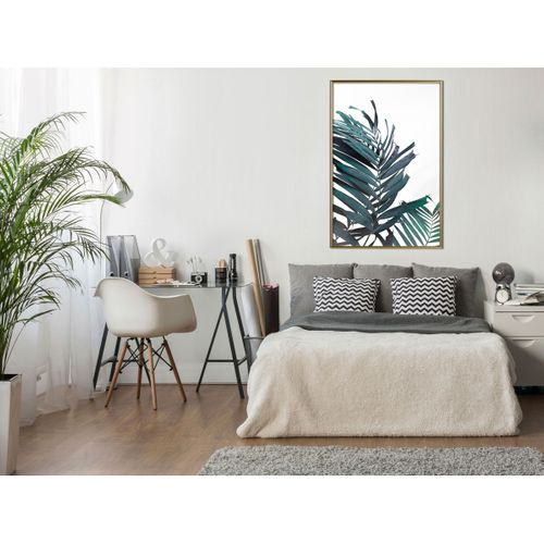 Affiche Murale Encadrée "evergreen Palm Leaves" 40 X 60 Cm Doré