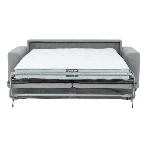 Canapé convertible 3 places pack Dreaméa NICARAGUA tissu Bergamo gris clair