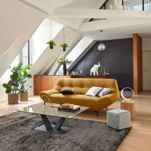 Table basse rectangulaire TONICA céramique/ anthracite noir