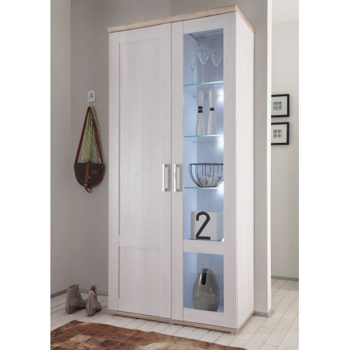 Vitrine 2 portes ROMANCE imitation Pin/ imitation Chêne