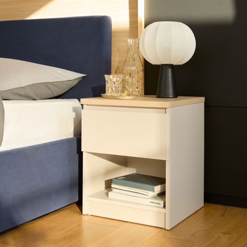 Chevet 1 niche 1 tiroir BART blanc - Table de chevet BUT