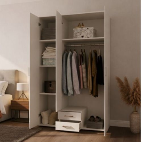 Armoire 3 portes L. 120 cm KARL blanc