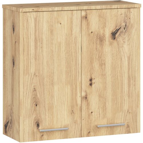 Armoire Salle De Bains Akord Fin Accr. Au Mur Chêne Artisan 60 Cm 2 Portes Façade Chêne Artisan