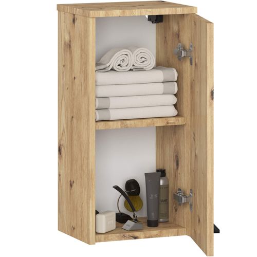 Armoire Salle De Bains Akord Fin Accr. Au Mur Chêne Artisan 30 Cm 1 Porte Façade Chêne Artisan