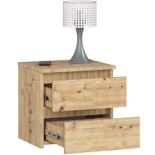 Akord Chevet 2 Tiroirs Chêne Artisan 40x35x40