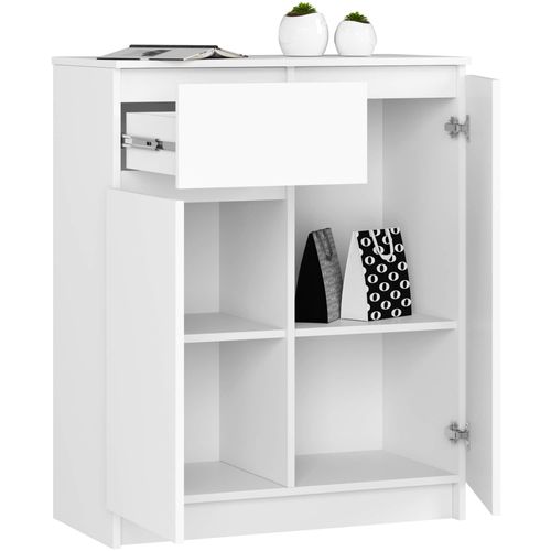 Akord Commode 2 Portes 1 Tiroir Blanc 80x40x99