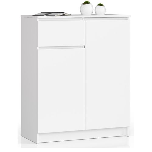Akord Commode 2 Portes 1 Tiroir Blanc 80x40x99