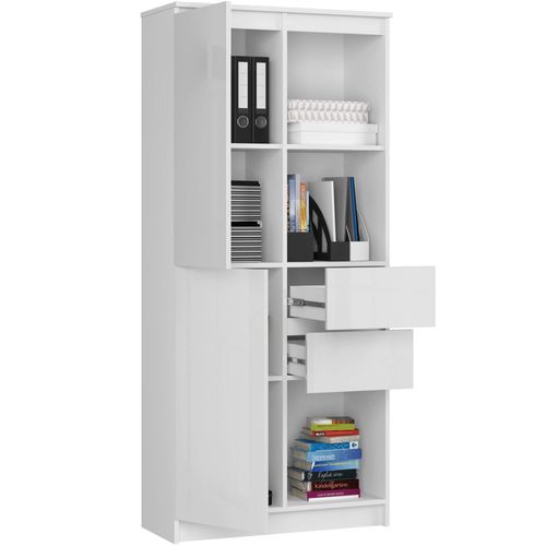 Akord Étagère Blanc Brillant 80x35x180