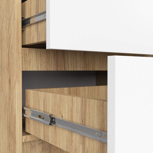 Akord Dressoir 5 Tiroirs Chêne Artisan/blanc 60x40x121