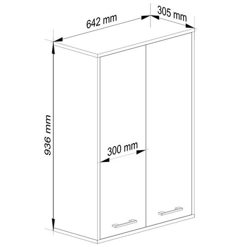 Armoire Salle De Bains Suspendue Fin Chêne Artisan 64 Cm 2 Portes Pleine Blanche 64x30x94 Cm