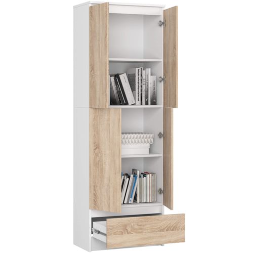 Akord Bibliothèque Fermée Blanc/chêne Sonoma 60x35x180