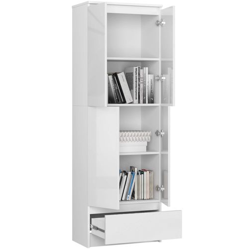 Akord Bibliothèque Fermée Blanc/blanc Brillant 60x35x180