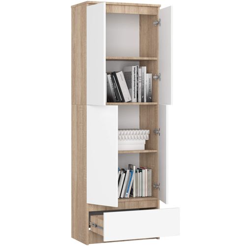 Akord Bibliothèque Fermée Chêne Sonoma/blanc 60x35x180
