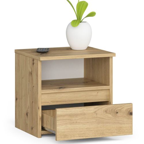 Akord Chevet De Rangement Finition Chêne Artisan Style Moderne 40x35x40
