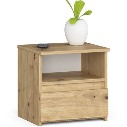 Akord Chevet De Rangement Finition Chêne Artisan Style Moderne 40x35x40