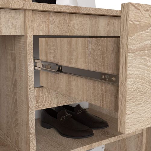 Ensemble De Meubles D'entrée Entro Chêne Sonoma Avec Armoire Et Miroir 95x35x183 Cm