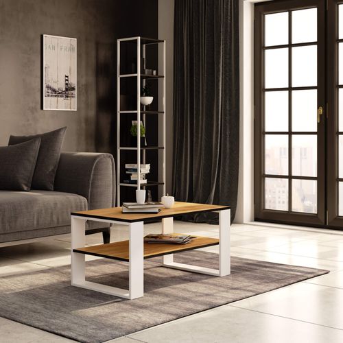 Akord Table Basse Alex Chêne Craft/blanc 92x53x45