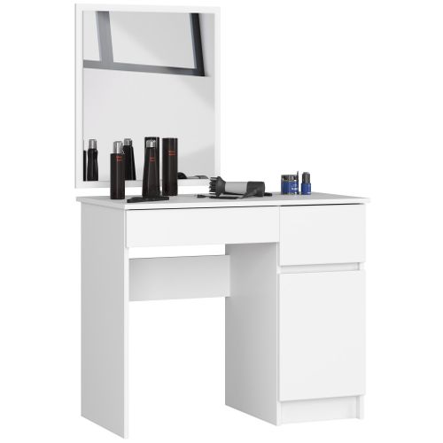 Akord Coiffeuse Avec Miroir Droit Blanc 90x50x142