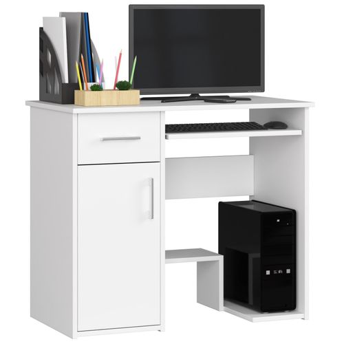 Akord Bureau Pin 1 Tiroir 1 Placard Gauche Blanc 90x50x74