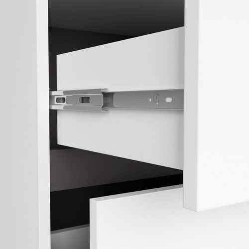 Meuble Avec Vasque à Poser Vami Suspendu Blanche, Gris Graphite 2 Tiroirs 2 Étagères 90x45,5x60 Cm