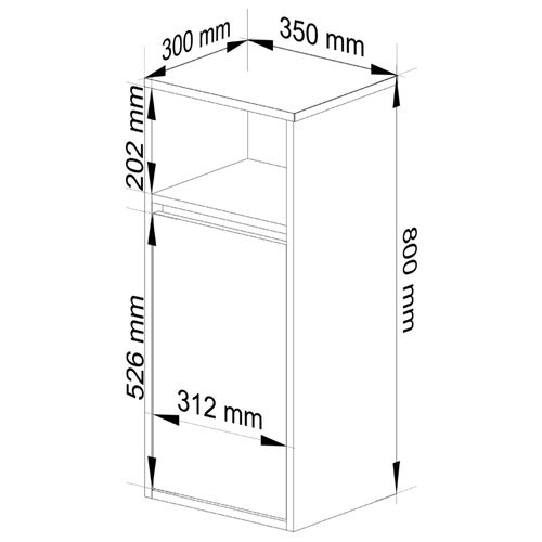 Armoire Salle De Bains Vami Suspendu Blanche, Gris Graphite 35 Cm 1 Porte 3 Étagères 35x30x80 Cm