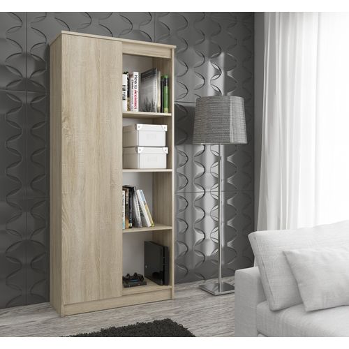 Bibliothèque De Bureau R80 Chêne Sonoma 80 Cm 1 Porte Façade Chêne Sonoma 8 Étagères 80x35x180