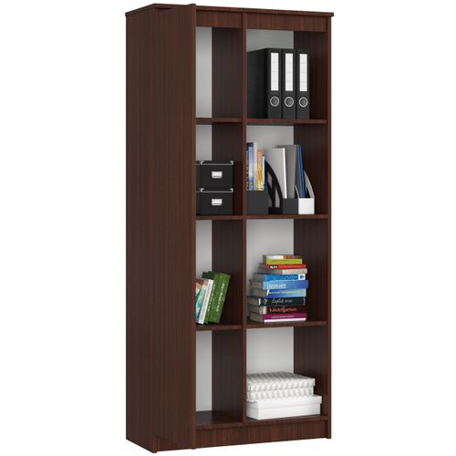 Bibliothèque De Bureau R80 Wengé 80 Cm 1 Porte Façade Wengé 8 Étagères 80x35x180 Cm