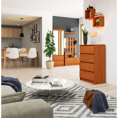 Commode K60 Aulne 60 Cm 4 Tiroirs Façade Aulne 60x40x99 Cm