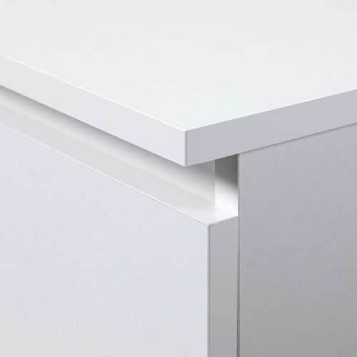 Commode Akord K120 Blanche 120 Cm 8 Tiroirs Façade Blanche 120x40x99 Cm
